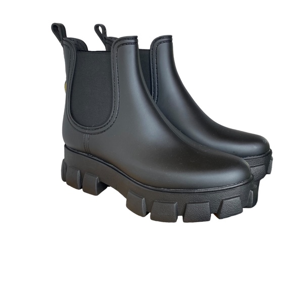 Jeffrey Campbell Shoes - JEFFREY CAMPBELL Women Sz 10 Hydra Platform Chelsea Rain Boots Black Rubber
